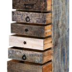 Hand Made Distress Mango Wood 7 Drawer Tall Chest
