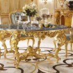 Malden hand carved Gold Leaf Luxury Dining Table