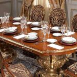 King Hand Carved Royal Carving Design Dining Table Set