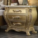 REYNA Metallic Antique Gold Traditional Night Stand