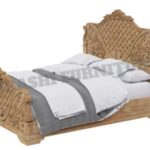 Blossom Solid Mango Wood Traditional Rustic Platform Bed