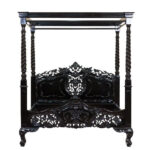 Kabak Gothic Canopy Solid Mango Wooden Bed
