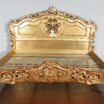 Royal Gold Leaf Hand Carved Bed