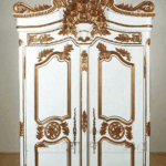 Crown Gold Leaf Antique White/Gold Cabinet