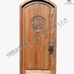Banawe Hand Carved Oak Leaf Entry Door