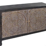 Alamo Floral Carved 2 Door Cabinet