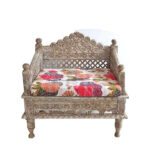 Indian Hand Carved Maharaja Reclaimed Wooden Chair