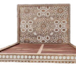 Geometric Floral Design Handmade Wooden Bed