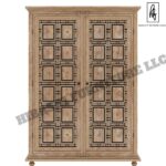 KARINA Traditional Solid Wood Armoire Wardrobe With 4 Drawers