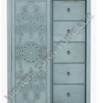 Tallaq Hand Carved Solid Mango Wood Tall Dresser