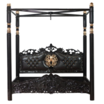 Huni Solid Mango Wood Hand Carved Bed