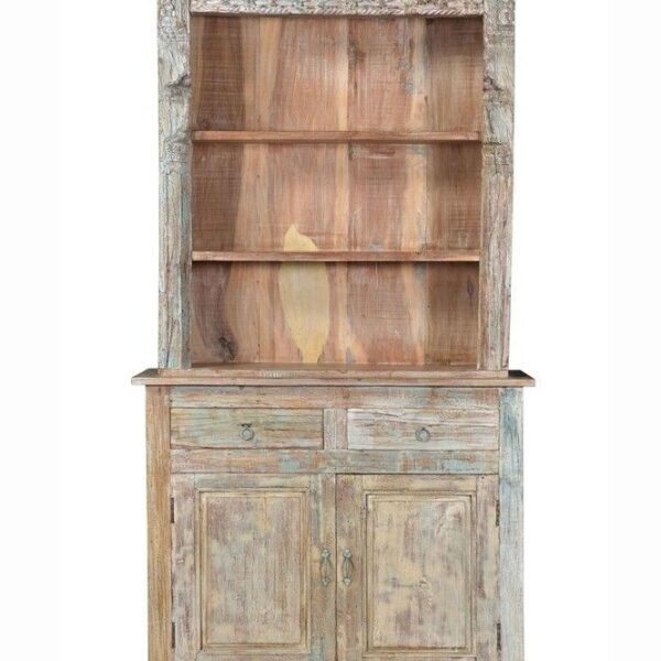 TANIM Colored Vintage Hand Carved Bookcase