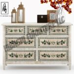 HALINA Handpainted Mango Wood 7 Drawer Bedroom Dresser