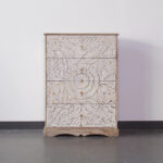 Elegant Floral Hand Carved Indian Chest drawer