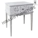 CLARITA Hand Carved Single Drawer Nightstand