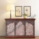 MABOLO Handcrafted 2-Tone Mango Wood 3-door Sideboard Cabinet