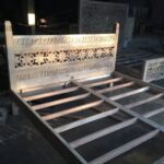 Indian Style Solid Wooden Flower Design Bed Frame King/ Queen