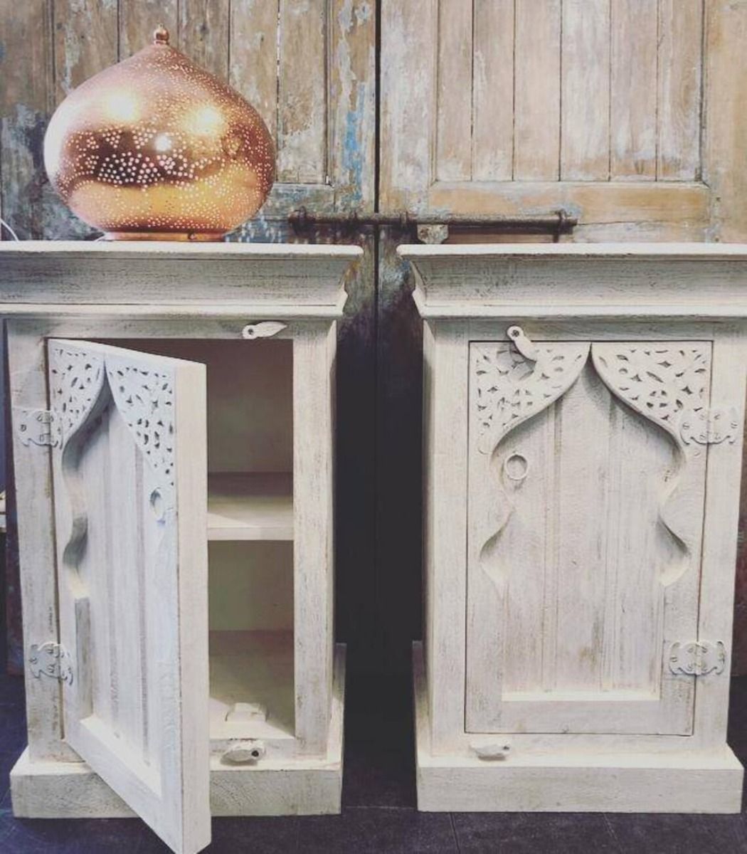 MAYON Hand Carved Bedside Tables - Image 2