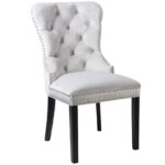 ALAPAN Velvet Grey Tufted Ring Back Chair