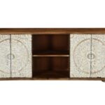 Sanay 59" Hand Carved Solid Wood TV Stand Media Console