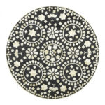 Small Bone Inlay Small Round Side Table/End Table Stool - Image 2