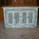 Jali Design Hand Carved Designer Sideboard, Buffet Table Cabinet, Hall Table, Storage Cabinet.