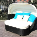 Evan Allen Roofed Rattan Daybed