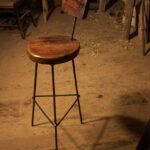 Antipolo Bar Stools With Industrial Legs And Back Rest
