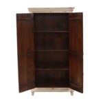 Mimosa Distressed White Hand-carved Solid Wood Vintage Armoire - Image 3