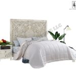 Sunflower Design Hand Carved Solid Wooden Bed Frame