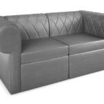 The Venice Modular Lounge Diamond Button Tufted Loveseat with Rounded Arms