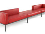 Illia Modular Lounge Fully-Welded Gunmetal Frame Open Center Long Sofa