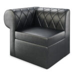 The Venice Diamond-Tufted Modular Lounge Left Side Extension With Rounded Arm