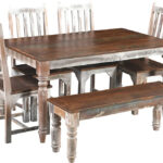 Vintage Farmhouse 6-Piece Distressed Wood Dining Set