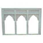 Antique Mehrab Reclaimed Wood Carved Wall Mirror Frame