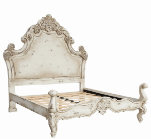 Regal Hand-Carved Solid Wooden Platform Bed Frame - Image 3