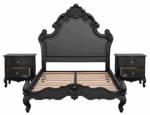 Regal Hand-Carved Solid Wooden Platform Bed Frame - Image 7