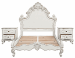 Regal Hand-Carved Solid Wooden Platform Bed Frame - Image 8