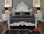 Regal Hand-Carved Solid Wooden Platform Bed Frame - Image 9