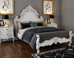 Regal Hand-Carved Solid Wooden Platform Bed Frame - Image 10