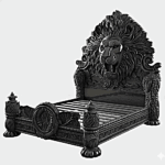 Imperial Lion Throne Carved Platform Bed & Bedroom Set – Handcrafted Solid Wood Masterpiece