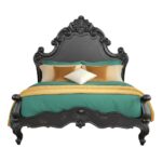 Regal Hand-Carved Solid Wooden Platform Bed Frame - Image 5
