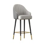 Abra Faux leather Bar Stool with steel Legs Set of 2 Stools – handcrafted solid wood furniture