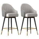 Abra Faux leather Bar Stool with steel Legs Set of 2 Stools – handcrafted solid wood furniture