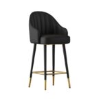 Abra Faux leather Bar Stool with steel Legs Set of 2 Stools – handcrafted solid wood furniture