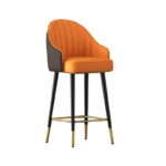 Abra Faux leather Bar Stool with steel Legs Set of 2 Stools – handcrafted solid wood furniture