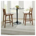 Aeterna Solid wood low back Bar/Counter Stool Set of 2 pieces – handcrafted solid wood furniture