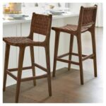 Aeterna Solid wood low back Bar/Counter Stool Set of 2 pieces – handcrafted solid wood furniture