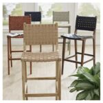 Aeterna Solid Wood Low-Back Bar/Counter Stool Set of 2 pieces – handcrafted solid wood furniture