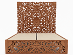 Amani Hand Carved Indian Solid wooden bed frame White – handcrafted solid wood furniture